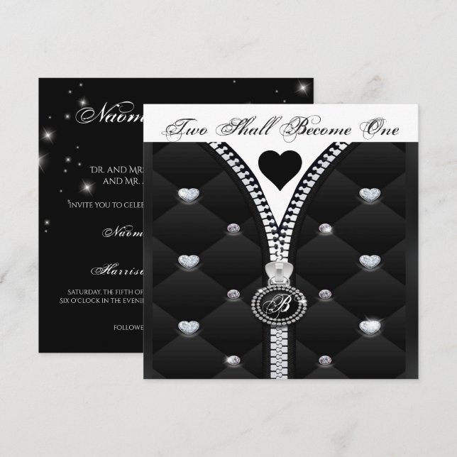 ELEGANT DIAMOND HEART INVITATION (Front/Back)