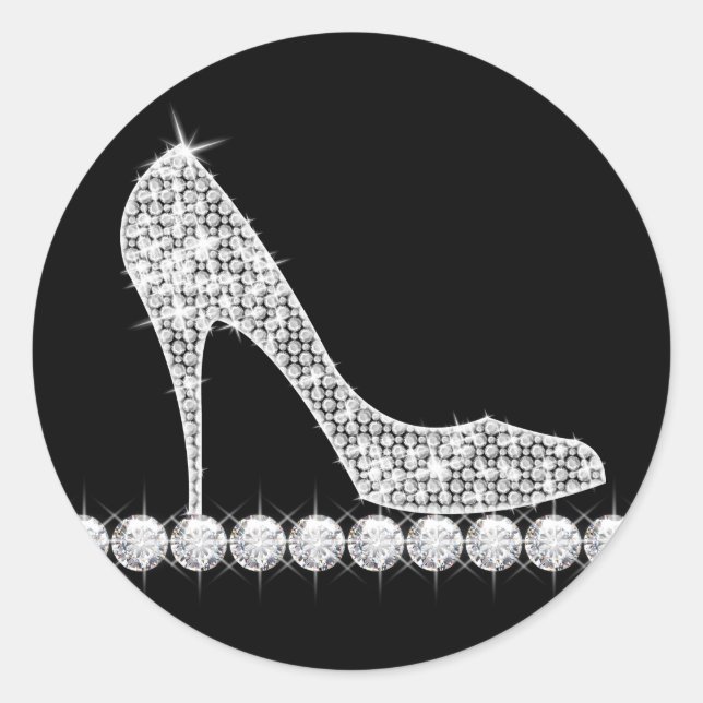 Elegant Diamond High Heel Shoe Stickers (Front)