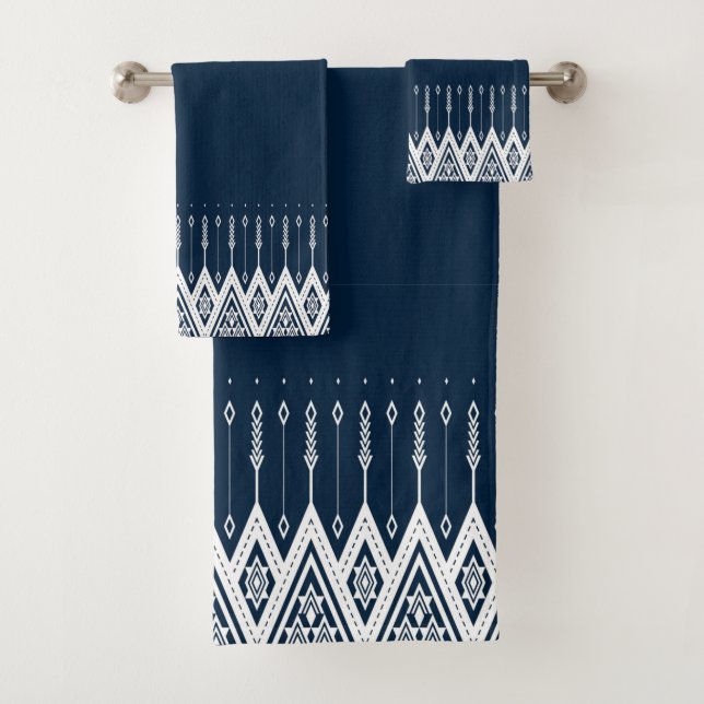 Elegant Diamond Pattern Bath Towel Set (Insitu)