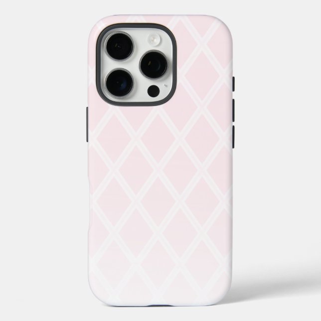 Elegant Diamond Pattern in Pastel Pink Ombre Case-Mate iPhone Case (Back)