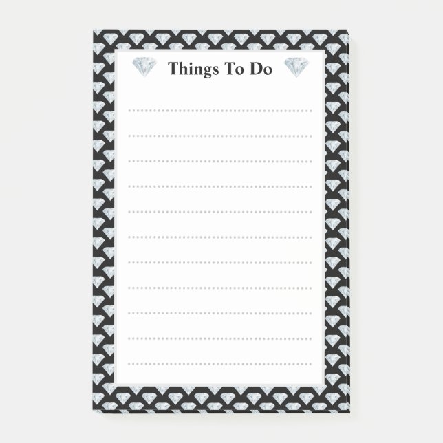Elegant diamond pattern Lined Things To Do Post-it Notes (Front)