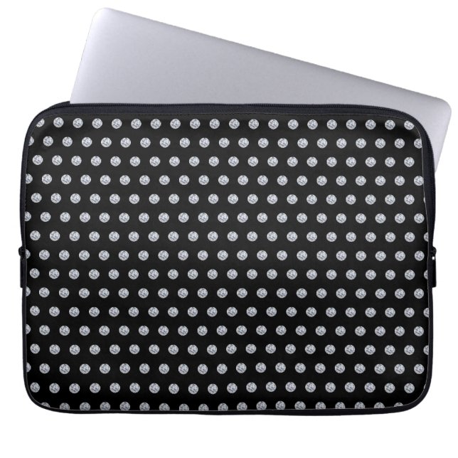 Elegant Diamond Pattern on Black Laptop Laptop Sle Sleeve (Front)