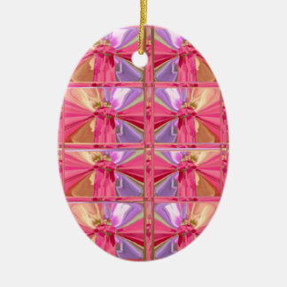 Elegant Diamond Pattern Rose Pink Smile Happy Show Ceramic Tree Decoration