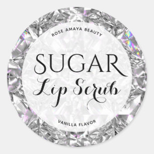 Elegant Diamond Pattern Sugar Lip Scrub Label