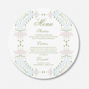 Elegant Diamond Pattern Wedding Menu