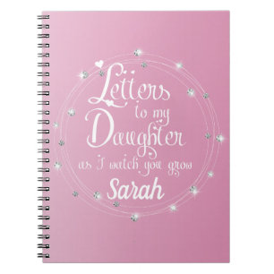 Elegant diamond pink bright Letters chic design Notebook