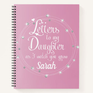 Elegant diamond pink bright  Letters design Notebook