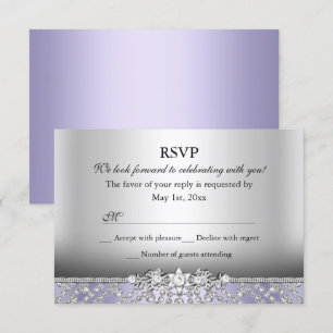 Elegant Diamond Purple RSVP Invitation