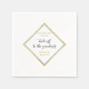 Elegant Diamond Shape Graduation Napkin