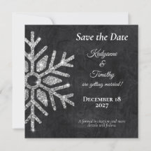 Elegant Diamond Snowflakes on Black Wedding