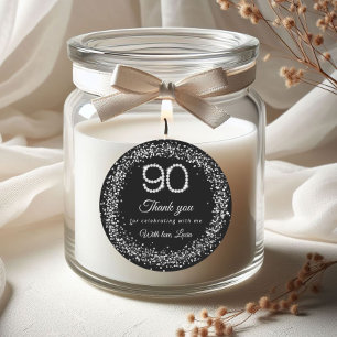 Elegant Diamonds 90th Birthday Thank you Sticker