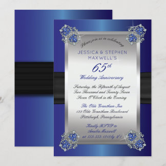 Elegant Diamonds | Blue Spinel 65th Anniversary Invitation