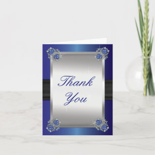 Elegant Diamonds   Blue Spinel 65th Anniversary Thank You Card