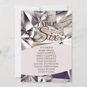 Elegant Diamonds Holo Table 6 Six Seating Chart Invitation