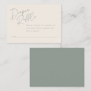 Elegant Diaper Raffle   Sage Green Enclosure Card