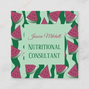Elegant dietician small squared business cards