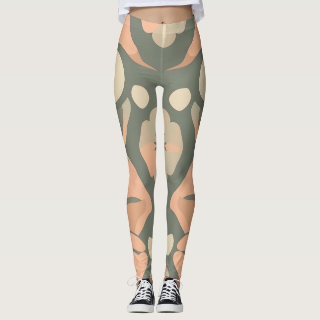 Elegant Digital Print Leggings - Colourful Home De (Front)