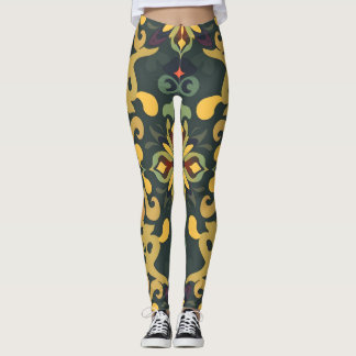 Elegant Digital Print Leggings Colourful Pattern