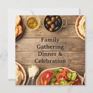 Elegant dinner invitation postcard