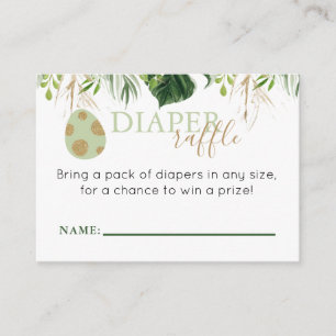 Elegant Dinosaur Diaper Raffle Invitation Insert