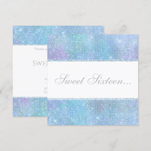 ELEGANT DISCO GLITTER SWEET 16 INVITATION