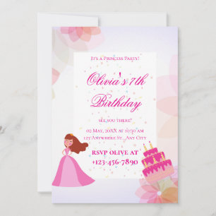 Elegant Disney princess birthday Invitation