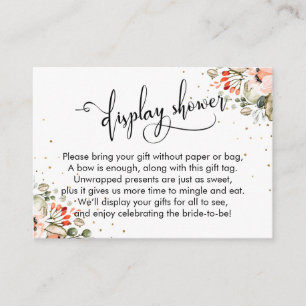 Elegant Display Bridal Shower Floral Confetti Enclosure Card