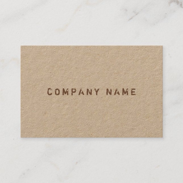 Elegant Distressed Text Template Real Kraft Paper Business Card (Front)