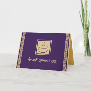 Elegant Diwali Greeting Card with Deya