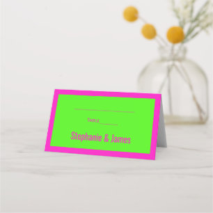 Elegant DIY Colours Lime Green Shocking Pink Place Card