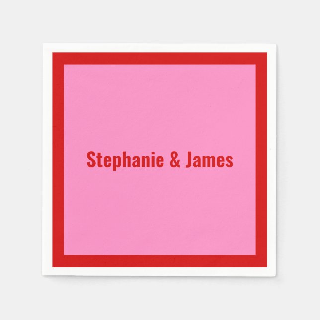 Elegant DIY Colours Pink #3 Red Napkin (Front)
