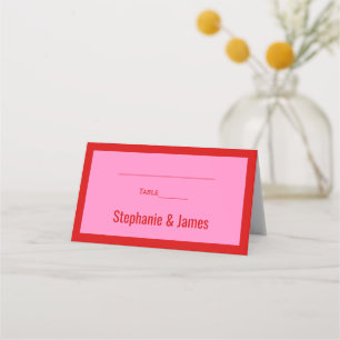 Elegant DIY Colours Pink #3 Red Place Card