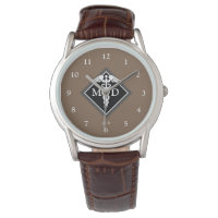Elegant Doctor MD Caduceus Brown Black Monogram