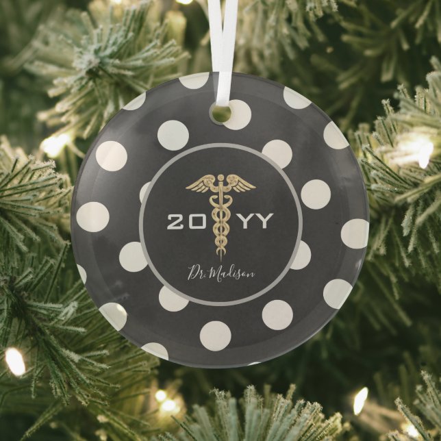 Elegant Doctor Medical Healthcare Personalised Glass Tree Decoration (Insitu)