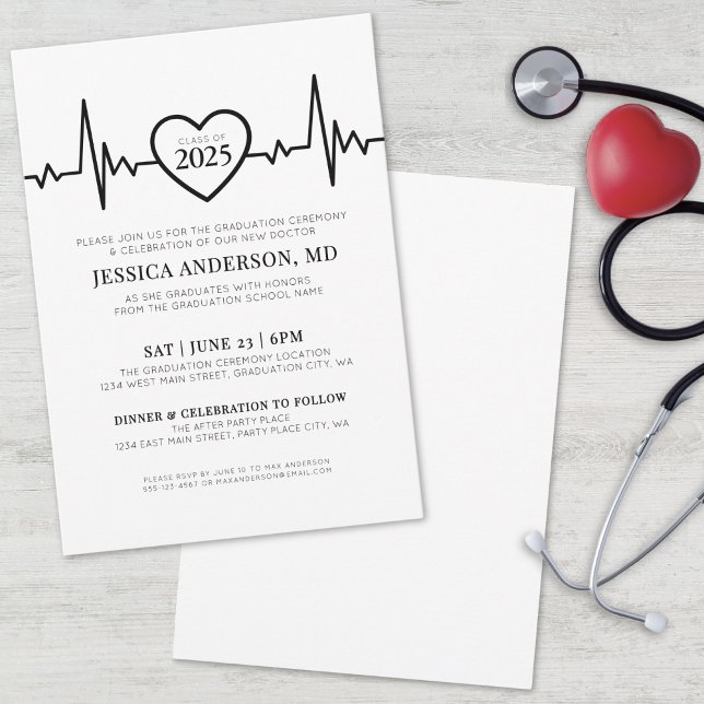 Elegant Doctor Medical Nursing School Graduation Invitation (Elegant Doctor Medical Nursing School Graduation Invitation)
