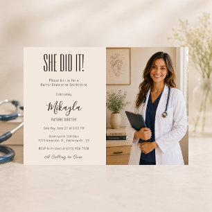 Elegant Doctor Photo Invitation