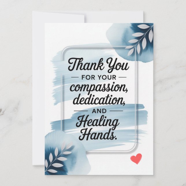 Elegant Doctor Thank You Card (Front)