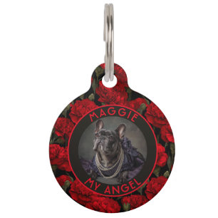 Elegant Dog Dad Gift Carnations Pet Tag