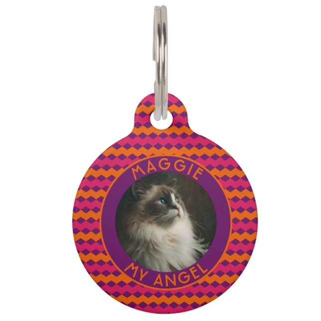 Elegant Dog Gift Herringbone Pet Tag (Front)