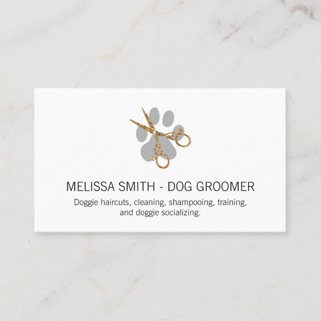 Elegant Dog Groomer Business Card (Front)