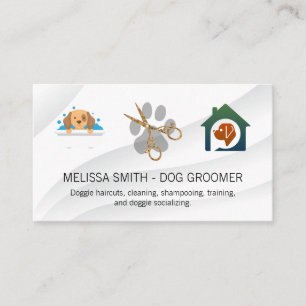 Elegant Dog Groomer Dog House Business Card