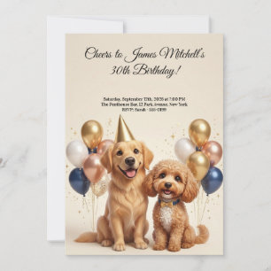 Elegant Dog Lover Birthday Party Invitation