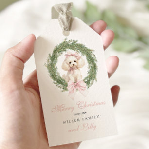 Elegant Dog Merry Christmas Gift Tags
