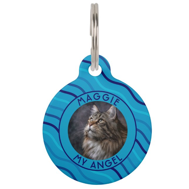 Elegant Dog Mum Gift Stripes Pattern Pet Tag (Front)