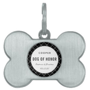 Elegant Dog of Honour Cute Personalised Dog Weddin Pet ID Tag