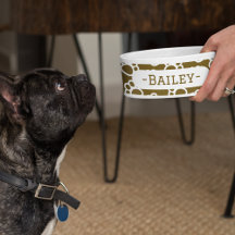 Elegant Dog paws brown customized pet bowl