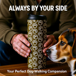 Elegant Dog paws brown Thermal Tumbler