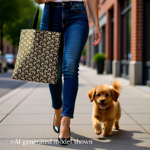 Elegant Dog paws brown Tote Bag