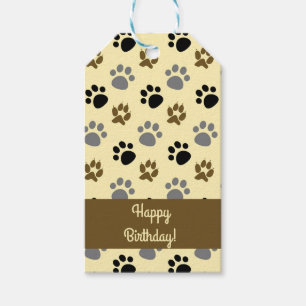 Elegant Dog pet paw customized cream Gift Tags