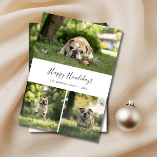 Elegant Dog Photo Christmas Happy Howlidays Pet Holiday Card